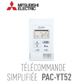 Télécommande murale simplifiée PAC-YT52 CRA Mitsubishi